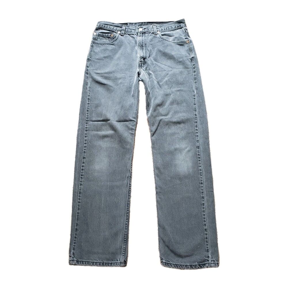Vintage Y2K Levi's 505 Regular Fit Straight Leg Size 34x31 Mens Grey Denim Jeans